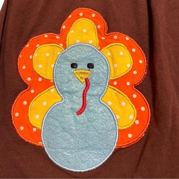 Boutique Thanksgiving tunic ruffle pants bundle with turkey appliqué size 2T - Picture 5 of 15